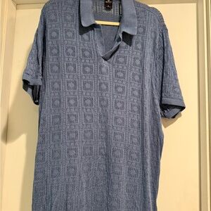 Express Textured Blue Polo Shirt